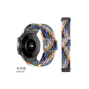Nylon Fabric Denim Strap For 22mm Smartwatch