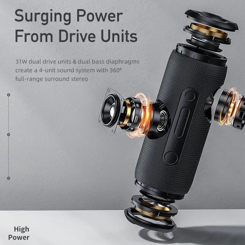 Awei Y669 wireless speaker delivering 31W stereo sound for outdoor and indoor use