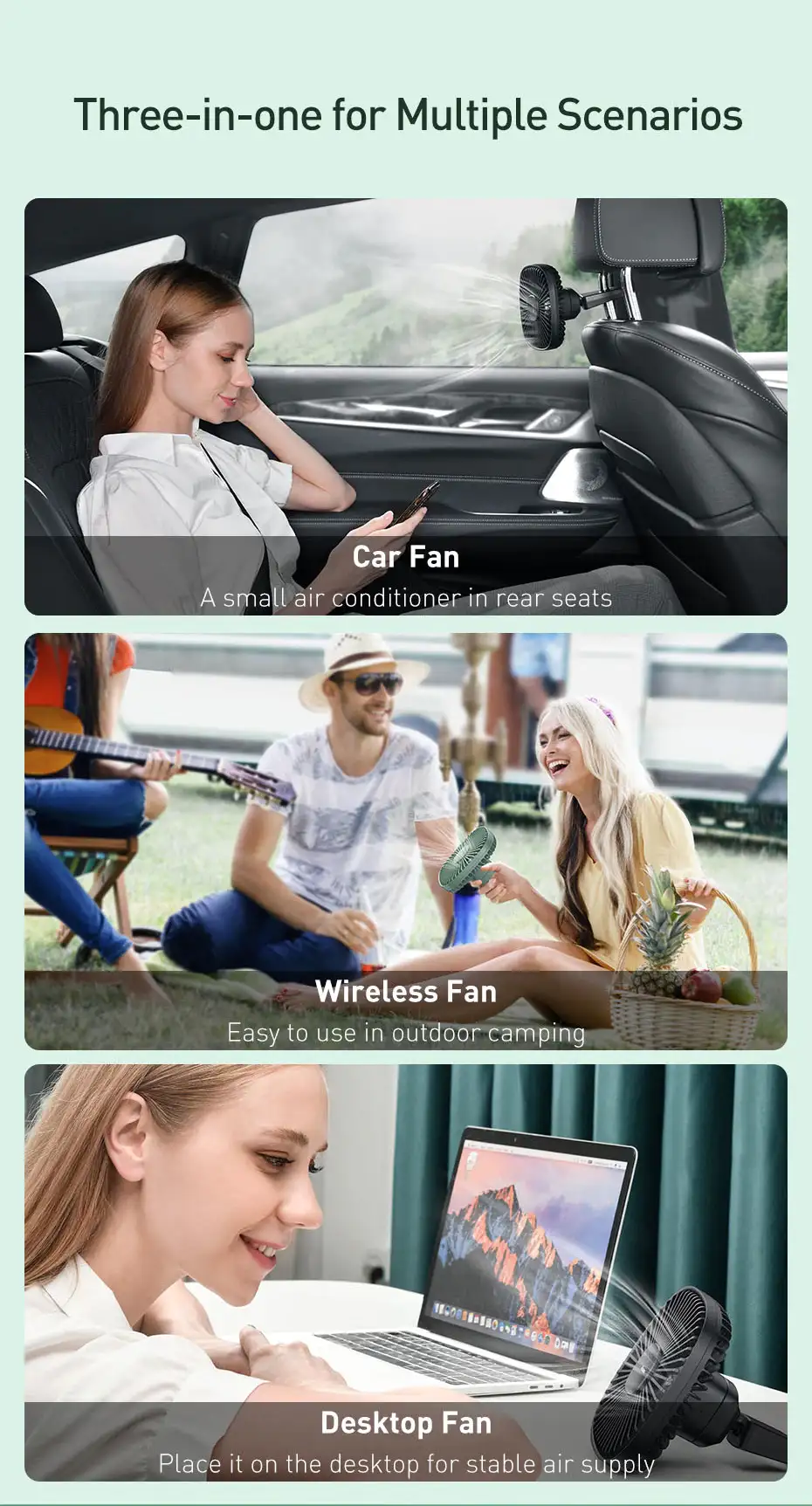 Baseus Magnetic Car Wireless Charging Fan 2