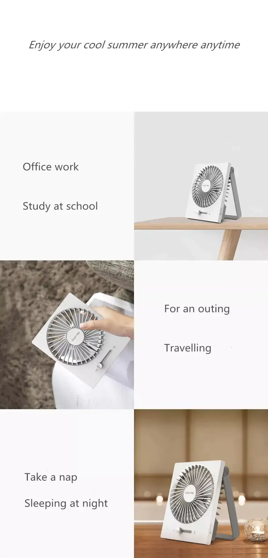 Xiaomi Smartfrog Foldable Mini USB Rechargeable Fan 5