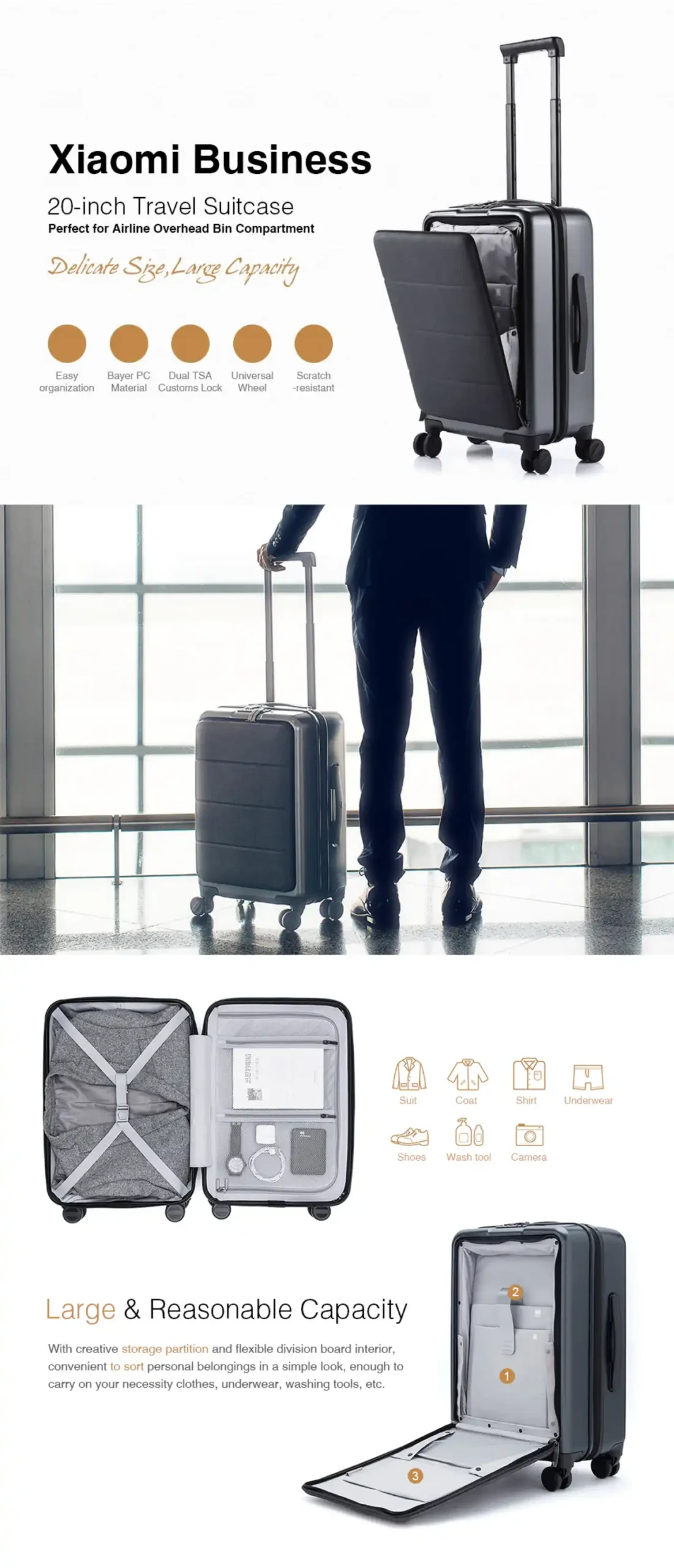 Original Xiaomi Travel Suitcase (20 Inch) Price In Bangladesh