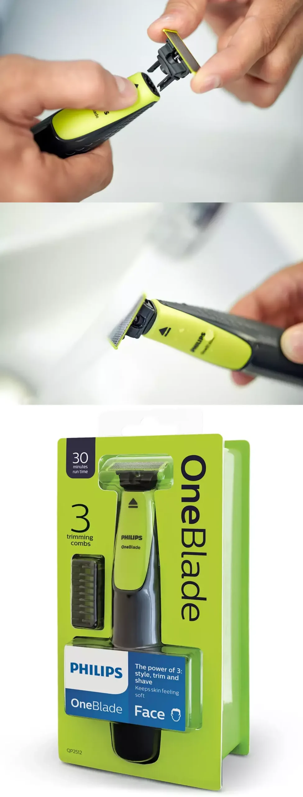 Philips QP2512/10 OneBlade Face, Beard Trimmer - Best Price