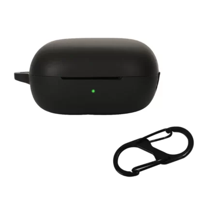 Coque Silicone Pour OnePlus Buds 4 – Housse Protection Antichoc Avec Mousqueton – Ultra Mince, Couverture Complète – Noir