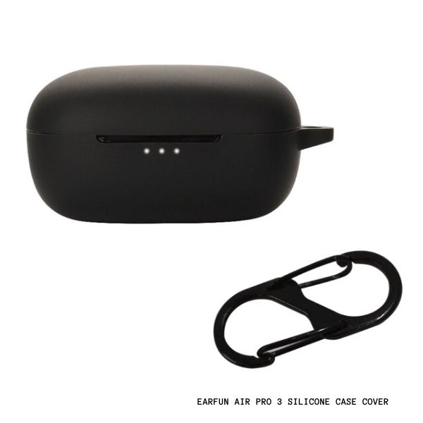 Siliconen Hoes Compatibel Met EarFun Air Pro 4+ - Stootvast & Beschermend - Zwart