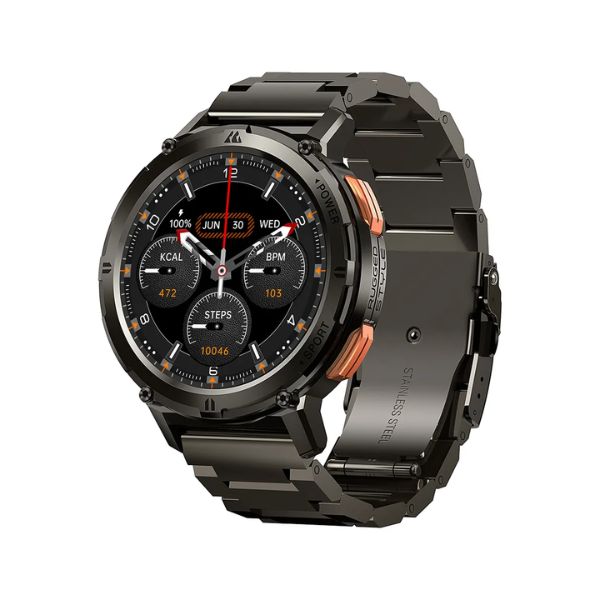 Kospet Tank T2 Special Edition Smart Watch Black Metal Case With Stainless  Steel Strap & Extra Silicon Strap