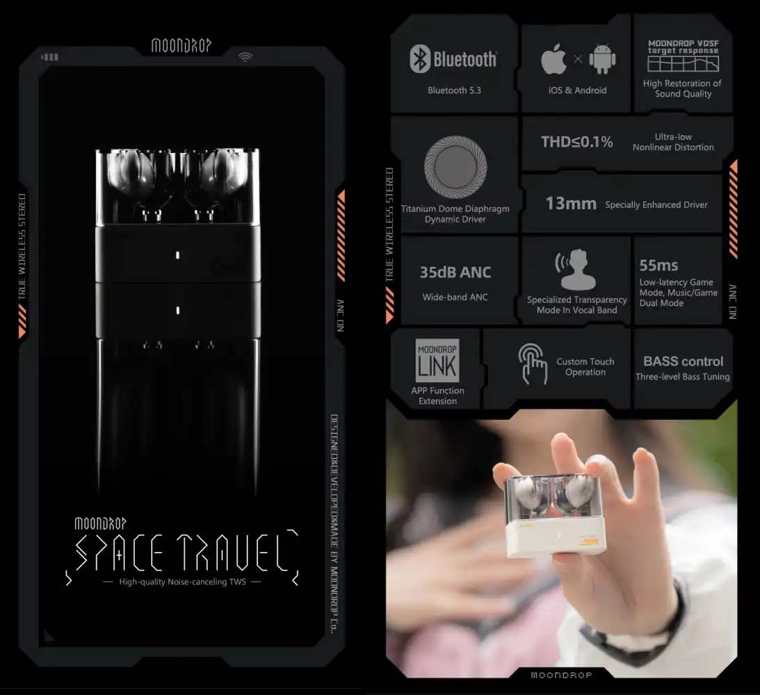 MOONDROP Space Travel True Wireless Headphone (TWS) (With case) –  Audiophile Shop