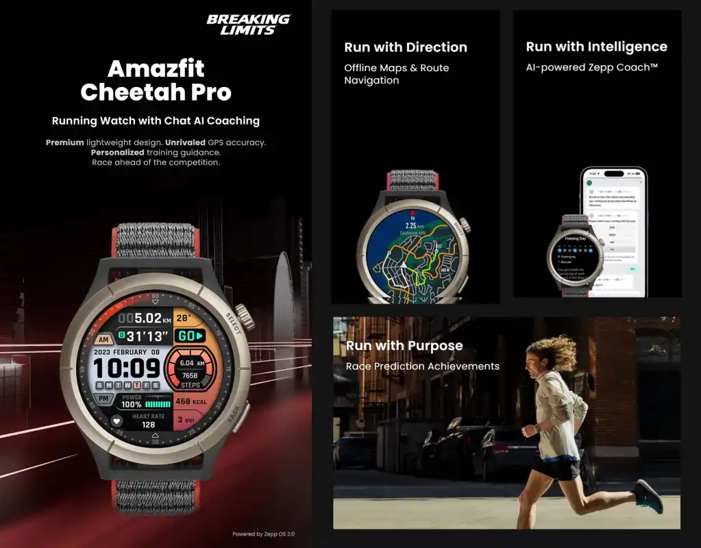 New Arrival Amazfit Cheetah Pro Smartwatch Unrivaled GPS Accuracy Bluetooth  Phone Calls Smart Watch