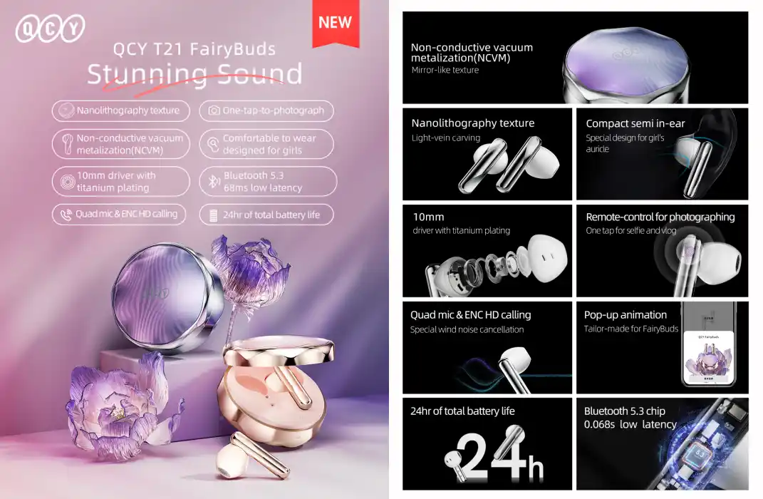 Qcy T21 Fairybuds True Wireless Earbuds - Best Price In Bd