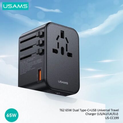 USAMS US-CC199 T62 65W Dual Type C USB Universal Travel Charger