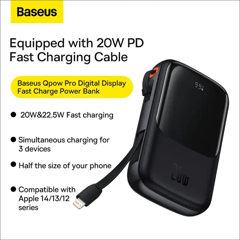 Twice the Convenience: Baseus Qpow 2 Power Bank Equipped with Two