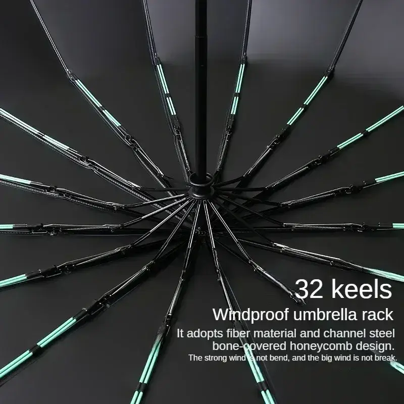 Fully Automatic 16 Rib Strong Wind Resistant Folding Umbrella 2