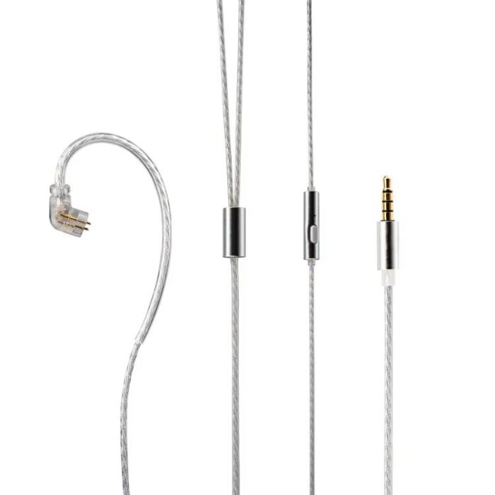 TinHifi Silver Plated Copper 2 Pin QDC Cable with Mic