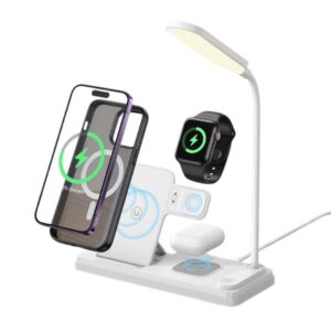 USAMS US-CD195 15W 4 IN 1 Wireless Charging Holder With Table Lamp (1)