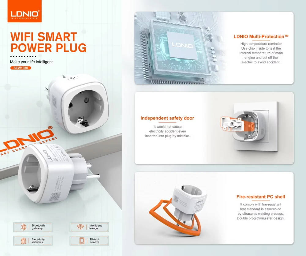 LDNIO SEW1080 Wi Fi Smart Power Socket
