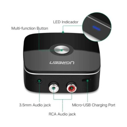 Ugreen CM106 Wireless Bluetooth Audio Receiver 5.0 with 3.5mm and 2RCA Adapter #40759