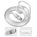 KZ Type C OFC Silver Plated Earphone Cable with Mic