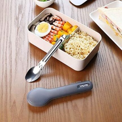 NexTool Outdoor Pure Titanium Spork and Spoon Reusable Camping Utensil Set with Case