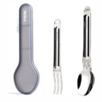 NexTool Outdoor Pure Titanium Spork and Spoon Reusable Camping Utensil Set with Case