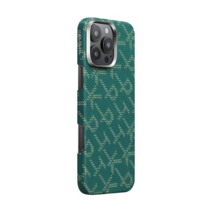 Pitaka Gold Green Classic Monogram Tactile Woven Case for iPhone 16 Pro & 16 Pro Max