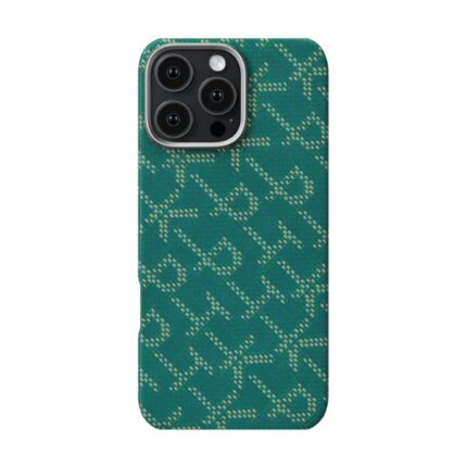 Pitaka Gold Green Classic Monogram Tactile Woven Case for iPhone 16 Pro & 16 Pro Max