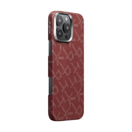 Pitaka Gold Red Classic Monogram Tactile Woven Case for iPhone 16 Pro & 16 Pro Max