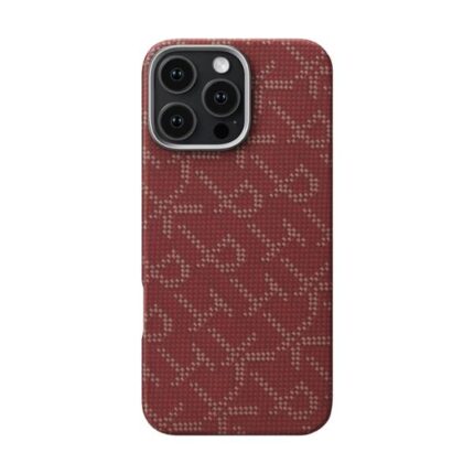 Pitaka Gold Red Classic Monogram Tactile Woven Case for iPhone 16 Pro & 16 Pro Max