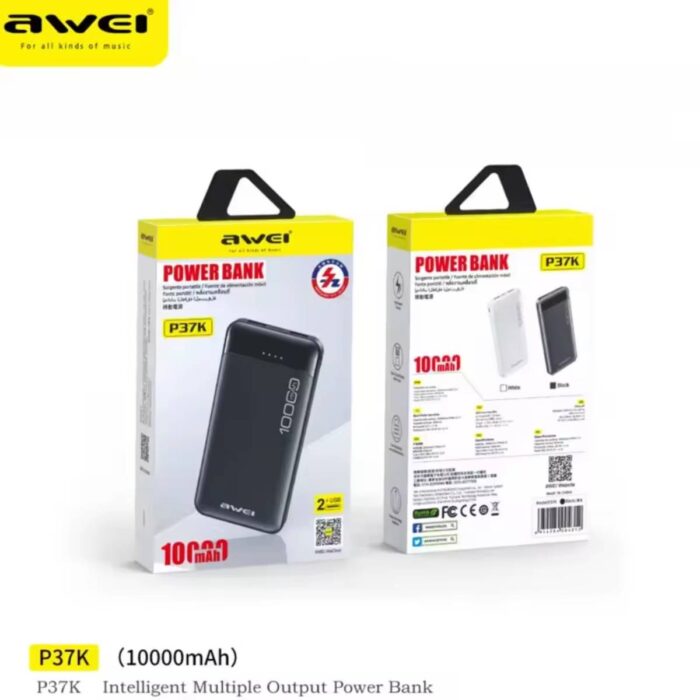 Awei P37K 10000mAh Fast Charging Portable Power Bank