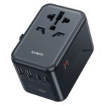 XUNDD XDCH-072 65W 5 USB Ports Universal Travel Adapter (Black)