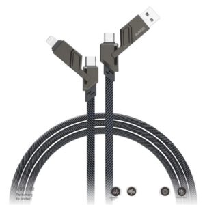 XUNDD XDDC-027 USB+Type-C+Lightning+Micro USB Charging Cable -1.5m (Gray)
