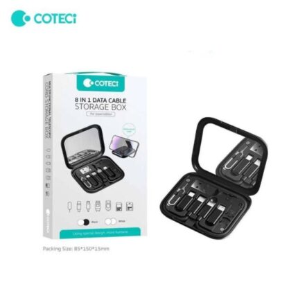 COTEetCi 87702-BK Travel Version 8-in-1 Data Cable Storage Box