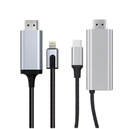 Coteci 33024 33025 HDMI Cable to USB-C Lightning iPhone Android 4K HD 1080P