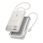 Hoco Q43 10,000mAh 20W Magnetic Wireless Power Bank with Attached Cable & Foldable Stand - Image 2