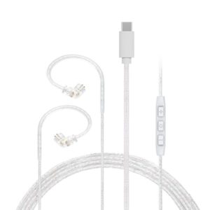 JCALLY PJ3 5N OFC Silver-plated Earphone Cable Built-in DAC Chip with Mic Type C Straight Plug Line