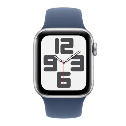 Apple Watch SE 2nd Gen GPS 40mm Silver Case with Denim Sport Band M/L