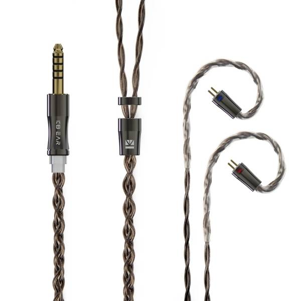 EZ EAR KBEAR Chord IEM Cablen 6N Graphene In 49 Strands Upgrade Braided Cable For Shure SE215/SE425/SE535/SE846/AONIC 215/AONIC 3/AONIC4/AONIC5 ( MMCX, Silver Grey, 3.5MM