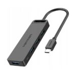Vention CHLBB- SCB 4-Port USB 3.0 Hub With Power Supply 0.5M - Black