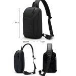 BANGE BG-8031 Men Chest Bag Business Duty Large Capacity Shoulder Crossbody Bag (Black)
