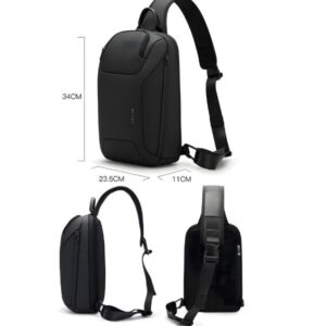BANGE BG-8031 Men Chest Bag Business Duty Large Capacity Shoulder Crossbody Bag (Black)