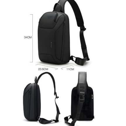 BANGE BG-8031 Men Chest Bag Business Duty Large Capacity Shoulder Crossbody Bag (Black)