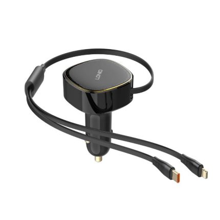LDNIO C107 Ultra Fast Car Charger Wired Type C/Lightning