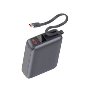 QCY PB20A 20000mAh 45W PD fast charging power bank portable design with built in cable