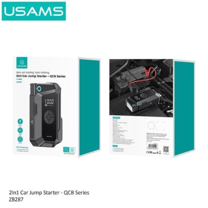 USAMS ZB287 QCB Series 2-in-1 60W 8000mAh Car Jump Starter with Air Compressor Inflator