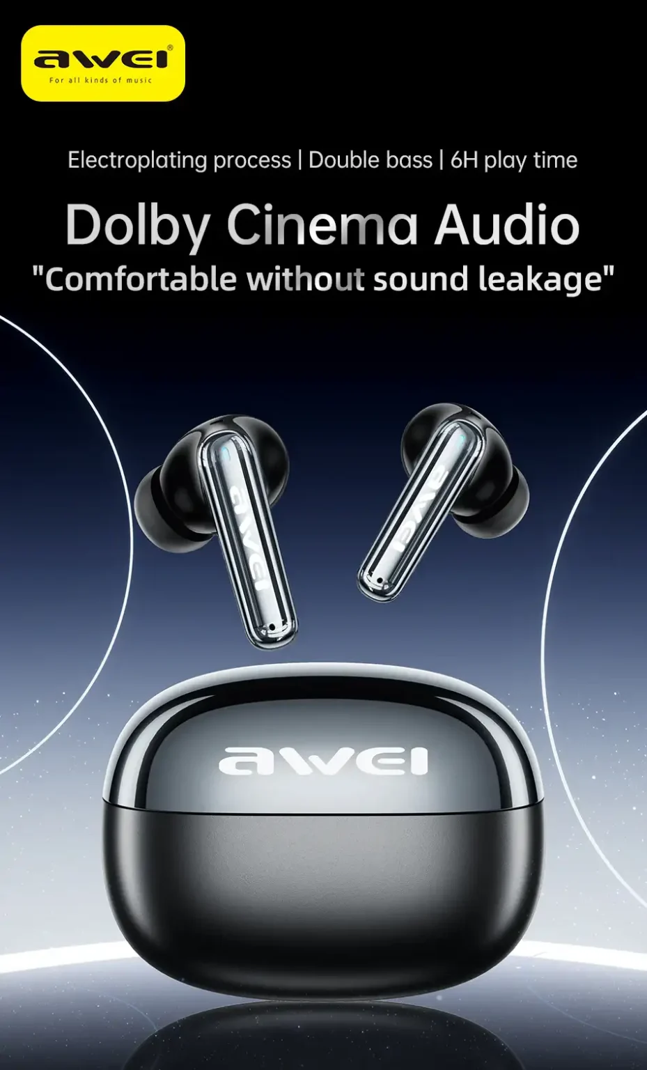 AWEI T92 ANC Pro Sound Audio Earphone 1 AWEI T92 ANC Pro Sound Audio Earphone 1