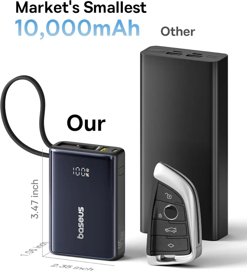 Baseus Picogo Power Bank 45W 10000mAh With Built in Cable 1