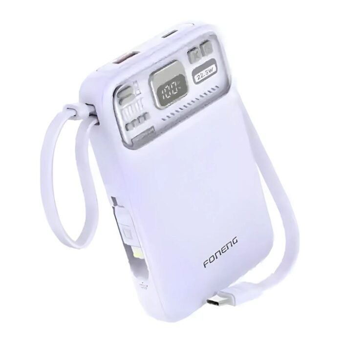 Foneng PX112 10000mAh MagSafe Power Bank with 2 Built-in Cables 22.5W - Image 2