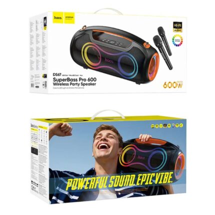 Hoco DS67 Bluetooth Party Speaker with 2 Wireless Microphones