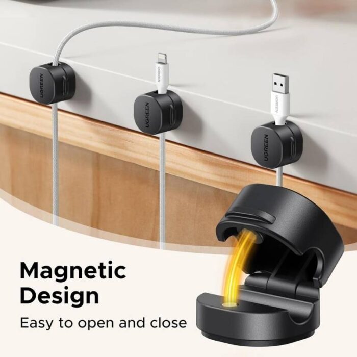 UGREEN LP886 Magnetic Cable Organizer Clips (3-Pack) - Image 2