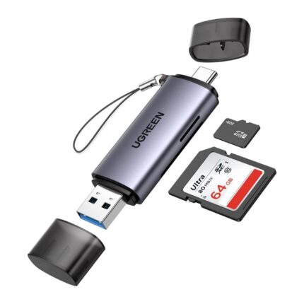 Ugreen CM185 (50706) USB Type-C & USB Male to SD/TF USB 3.0 & Type-C Gray Card Reader