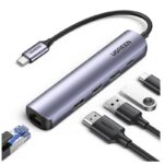 Ugreen CM252 Type-C Male to Tri USB Lan Micro USB Female Converter