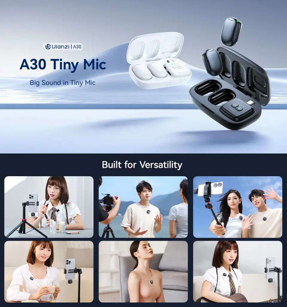 Ulanzi A30 Wireless Lavalier Tiny Microphone